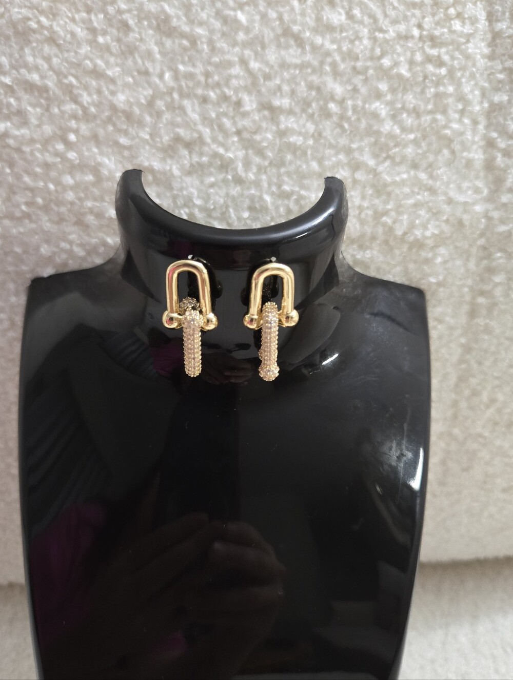 Gold Drop Hoop-Link Earrings - Women Jewelry